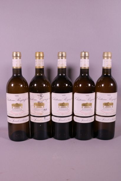 null 5 blles Ch. ROQUEFORT (blanc) Bordeaux 1989 bas goulot