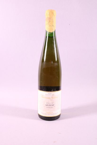 null 1 blle MUSCAT Vendanges Tardives Vin d'Alsace 1989 dans le goulot