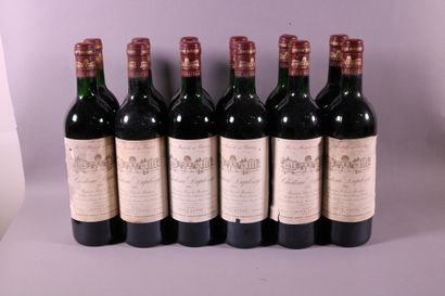 null 12 blles Ch. DUPLESSY Premières Côtes de Bordeaux 1990 bas goulot