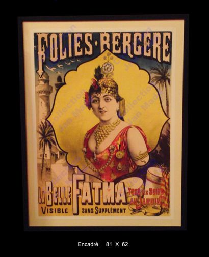 null Affiche Folies Bergère - La Belle Fatma. Circa 1900Affiche du célèbre Music-hall...