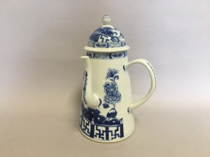 null Blue and white porcelain coffee pot with flower decoration H. 26 cm