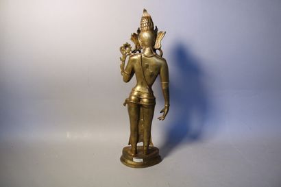 null Grande statut en cuivre doré H. 46 cm