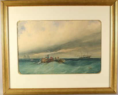 null CAUVIN Edouard Louis (1817-1900)

Pêcheurs dans la tempête, 1875,

aquarelle

signée...
