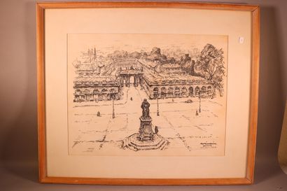 null SIMONIN Raymond (1907-1998) - "Place Stanislas-Nancy" Estampe signée en bas...