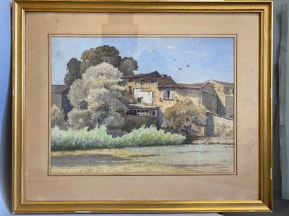 null Vieilles maisons à St Macaire, 1912

aquarelle

27.5 x 37.5 cm - à vue

encadrée...