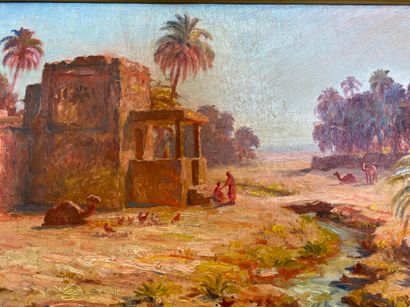 null ORTEGA José (1877-1955)

Village orientaliste près d'un cours d'eau animé de...
