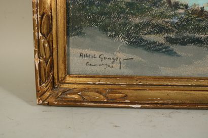 null * GOUGET Albert (1856-1948) - pastel sur papier - "Camargue" - signé en bas...