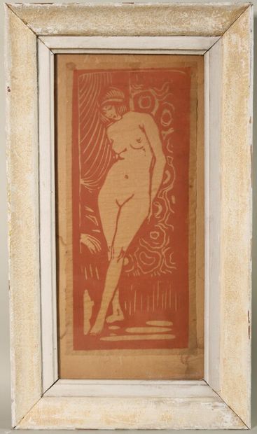 null Femme nue au carré,

peinture au pochoir ,

dimensions feuille : 36 x 15 cm...