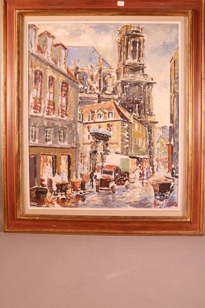 null LAVAL Fernand (1886/95-1966) - "Rue de l'église" huile sur toile - signé en...