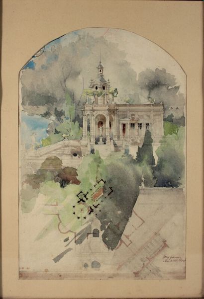 null GARNIER Tony (1869-1948)

Dessin aquarellé d'architecture signée en bas à droite

45...