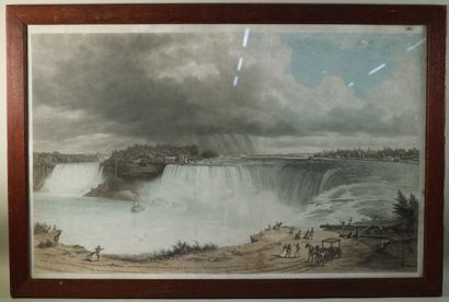 null SEBRON Hippolyte, d'après gravée par SALATHE,

Chutes du Niagara, 

gravure...