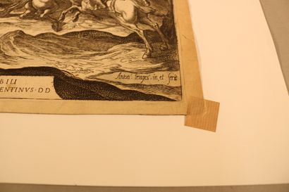 null TEMPESTA Antonio (1555-1630) - quatre gravures anciennes en noir, coupées et...