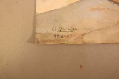 null VASNIER Charles (1873-1961) - Gouache sur papier - "Athènes" - signé et situé...