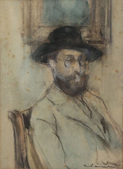 null CHARAZAC Robert (1905-1982) "Portrait en buste du peintre bordelais Charles...