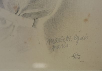 null LYDIX Mariette (1894-1970) "Femme et fillette" lithographie 106/200 signée en...