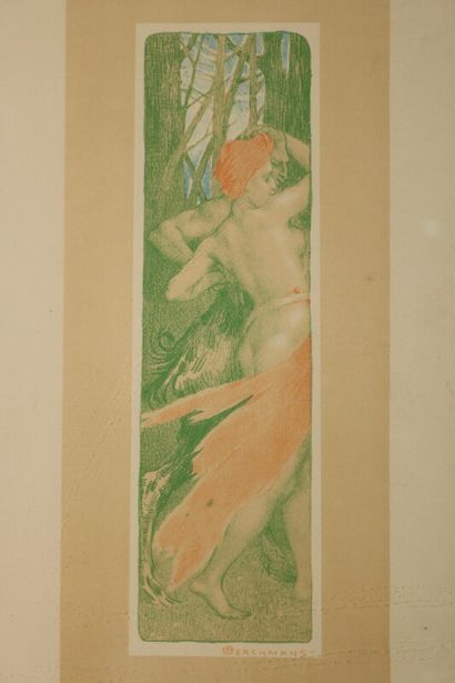 null BERCHMANS Emile (1867-1947) 

Satyre et nymphe,

estampe

signée en bas à droite

31,5...