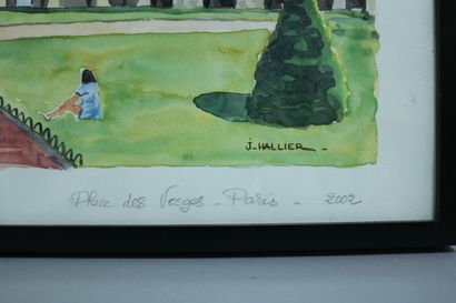 null HALLIER Jacques (1935) 

Place des Vosges - 2002

dessin aquarellé

signé en...