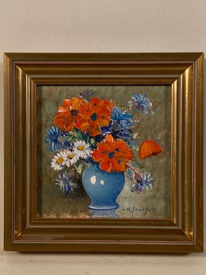 null SOURGEN Jean Roger (1883-1978) "bouquet de fleurs" huile sur isorel signée en...