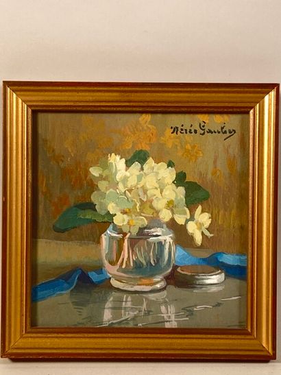 null NEREE-GAUTIER Jane (1877-1948) "bouquet" huile sur carton signée en haut à droite...