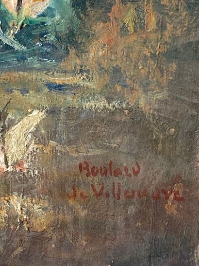 null BOULARD DE VILLENEUVE Maxime (1884-1971) "Jeune fille assise" huile sur toile...