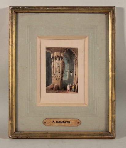 null Intérieur de Mosquée,

dessin aqaurellée portant un cartouche "A. Dauzats"

10...