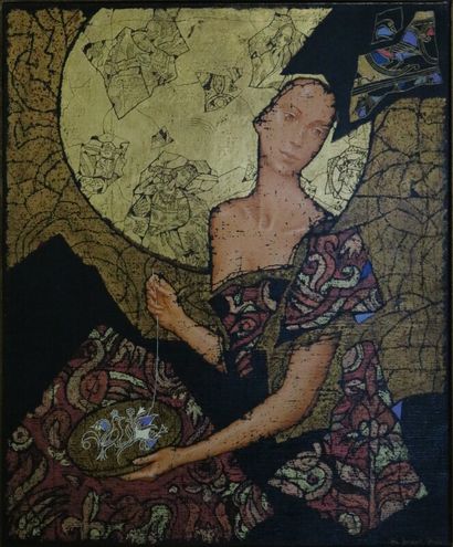 null KAMENNOY Sergey (1959) 

Femme à la broderie, 2006

huile sur toile signée en...