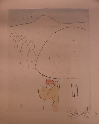null DALI Salvador (1904-1989) " THE GRATEFUL STATUES" -lithographie - Dimensions...