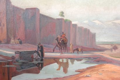 null LONG Philippe (XX), 

Paysage orientaliste devant un fort

huile sur toile 

signée...