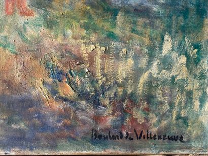 null BOULARD DE VILLENEUVE Maxime (1884-1971) "Gitans" huile sur toile signée en...