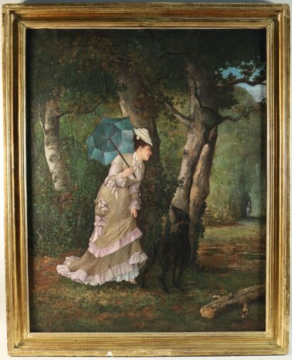 null BARE Emil (XIX)

Elegante à l'ombrelle, 

huile sur toile

signée en bas à droite

85...