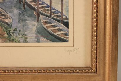 null Vue de Pasajes, 

aquarelle située et datée 1895

signée H. GEISS ?

27,5 x...