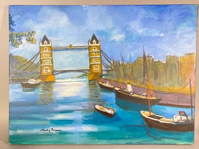 null LOIZEAU Jacky "Tower Bridge" huile sur toile signée en bas à gauche 60 x 80...