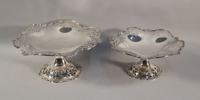 null MAPPIN & WEBB - Set of two silver plated openwork bowls. H. 14 - Ø. 29 / H....