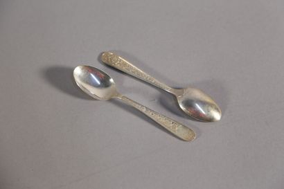 null CHRISTOFLE, twelve silver plated mocha spoons