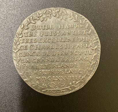 null Médaille pour Charles II - Ordre de la jarretière avec une date "1678" - ét...