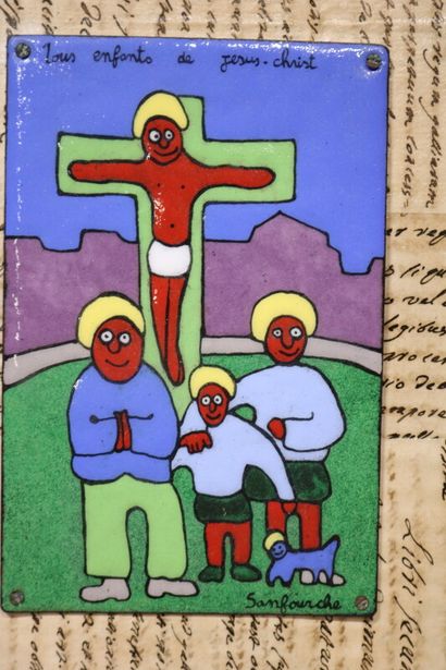 null SANFOURCHE Jean-Joseph (1929-2010)

Les enfants de Jésus Christ

émail sur cuivre

signé...