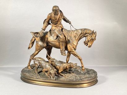 null Pierre-Jules MÈNE (1810-1879)

"Chasse à courre"

Sujet en bronze signé

H 42...