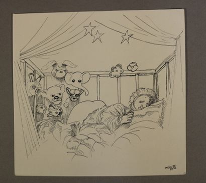 null MOHLITZ Philippe (1941-2019) 

La vieille femme endormie aux peluches vivantes

dessin...