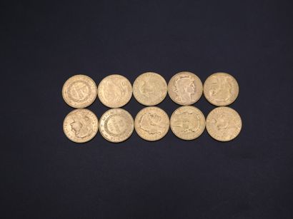 * Dix pièces de 20 francs or - 64,57 g
