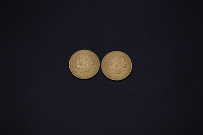 null * Deux pièces de 20 dollars 1899 - 66.8 g