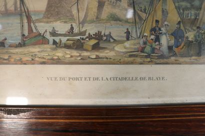 null Une estampe couleurs "port et vue de la citadelle de Blaye" de L. GARNERAY (19,5...