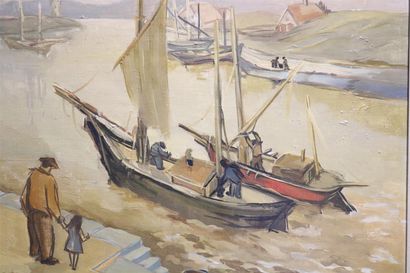 null DANWALK Daniel (1909-?) The Arrival at the Port, oil on canvas signed lower...