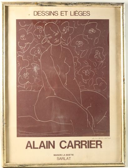 null CARRIER Alain - Poster "Drawings and Cork" Expo Maison La Boëtie - Sarlat signed...