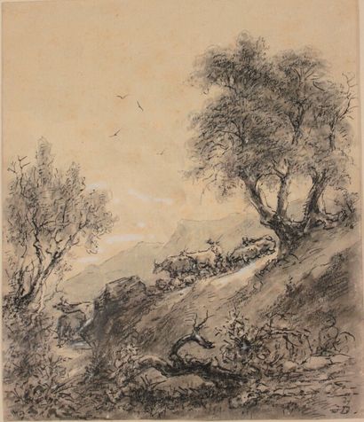 null DEFER Jules (1803-1902) Herd and Shepherd // Landscape

two drawings monogrammed...