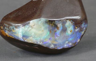 null Opale boulder d'Australie.

Dim. 12 x 8 cm. 

On joint une section de calcite...