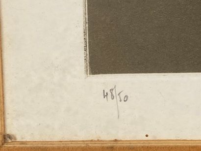 null LOUEDIN Bernard (1938) "couple" estampe numérotée 48/50, signée. 27 x 33 cm