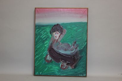 null ATILA (1931-1987) "personnage" huile sur toile signée en bas à droite et datée...