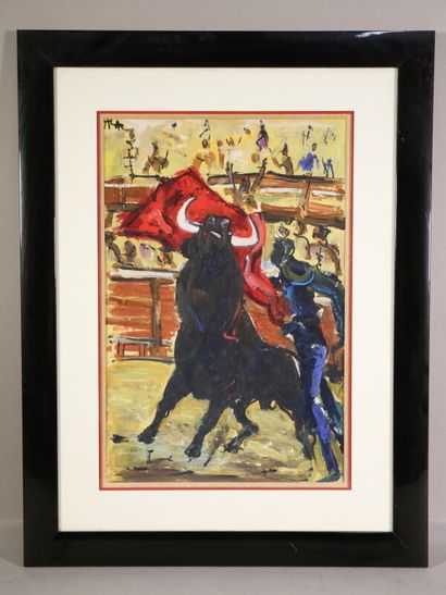 null Scène de tauromachie

gouache sur papier

42 x 28 cm - à vue

encadrée sous...