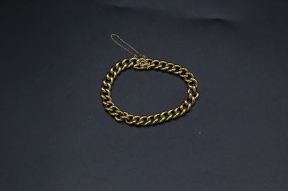 null Bracelet en or jaune maille gourmette, avec chaînette de sécurité - 49.29 g