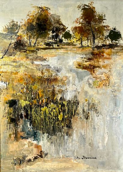null JOUENNE Michel (1933) 

"L'étang de Saint-Cloud" 

huile sur toile signée en...